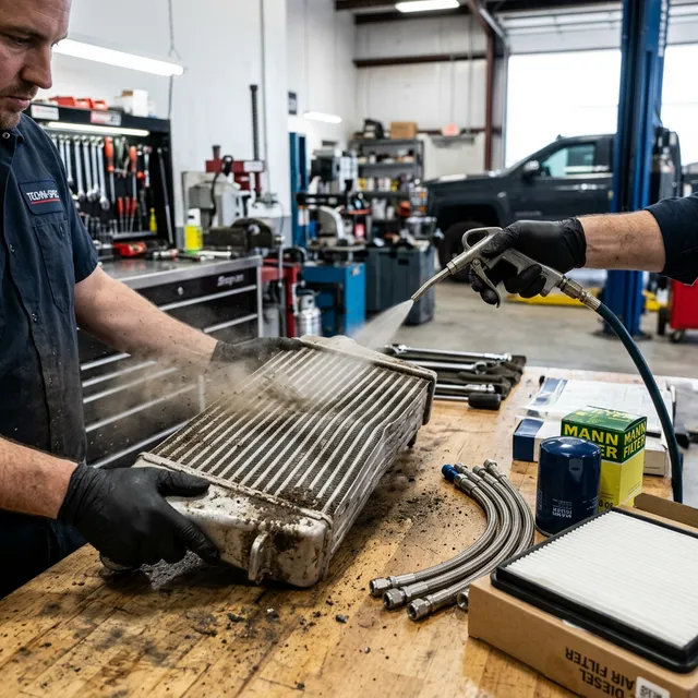 Limpieza del intercooler y retiro de fragmentos